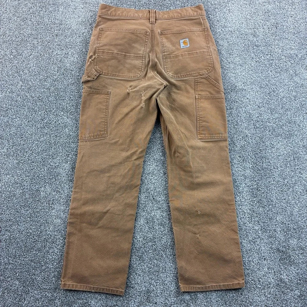 Carhartt Rugged Flex Double Front Pants Mens 30x30 Brown Duck Canvas BN3334-M